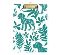 Vector Illustration Handdrawn Dog Cyan clipboard Picture Plastic for Nursing Student Trade Quest Size 9 x 12.5 Tabla para escribir