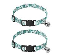 Vector Illustration Handdrawn Dog Cyan Dog Collars Small Size Release Buckle Female Collars 2 Packs