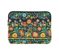 Vector Illustration Ukrainian Folk Pattern Sleeve for Laptop Soft Lining Computer Bags with Zipper 13 Inch 14 Inch Work Business Journey