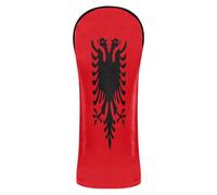 Vector Image Albania Flag Golf Cover Premium Leather Accessories with Number Tags for Woods and Driver Hybrid
