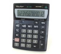 Vector KAV DK-222 desktop calculator, 12-digit, 103x137mm, black