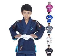 Vector Kids Brazilian Jiu Jitsu BJJ Gi 100% Cotton Pearl Weave Kimono Ultra Lightweight Preshrunk Fabric (Navy, K1)