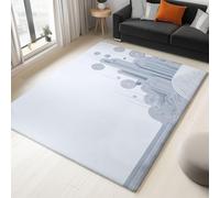 Vector Minimalist Geometric Lines Area Rug 180 x 240 cm, Washable Non-Slip Carpet, Soft Shaggy Short Pile Rug, Large Grey Printed Carpet for Living Room Bedroom Kid's Playing Room