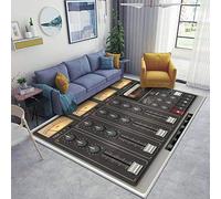 Vector Portable Recording Studio Template with Icons Area Rugs Floor Mat Non Slip Throw Rugs Soft Door Mat Nursery Carpet for Living Room Home Indoor Outdoor Runner Rugs Yoga Mat