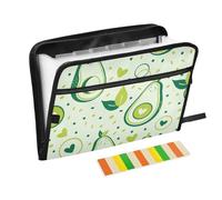 Vector Smiling Avocado Tropical Fruit Halves Expanding File Folders A4 Size Expanding Hanging File with Pockets Organizer with Pockets Office Paper Organizer for Leg Office