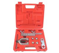 Vector Tools Bubble Flaring Tool Kit with 4.75mm 6mm 8mm 10mm Adapters and Mini Pipe Cutter, Includes Blow-Molded Case, for Metric Soft Steel Brake Lines, Compatible with Cars SUVs Light Trucks