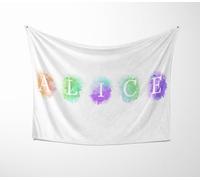 Vector Watercolour Letters Personalised Blanket - Custom Name/Text with Soft Pastel Font - Choose Cuddle or Polar Fleece - Kids or Baby Gift - Custom Background Colour - Large, Medium or Small Throw