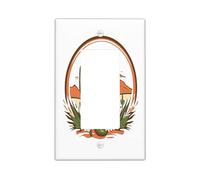 Vector Western Cactus Desert Switch Cover Wall Plate 1 Gang Single Rocker, Southwest Fun Electrical Faceplate for Bedroom Bathroom Decor, Cartoon West Standard Size Switchplate