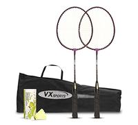 Vector X VXB-10 Aluminum Badminton Racket Set | 2 Racquet and 3 Pieces Nylon Shuttles with Full-Cover Set | for Intermediate players | Adults