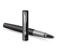 Vector XL Rollerball Pen Fine nib | Metallic Black Lacquer on Brass with Chrome Trim | Fine Nib with Black Ink Refill | Gift Box