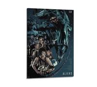 VECUESY AliensClassic Movie Poster Canvas Oil Painting Wall Art Canvas Art Living Room Home Decoration08x12inch(20x30cm) Frame-style-2