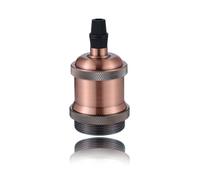Vecys 1 PCS E27 Vintage Bronze Lamp Socket Adapter Edison Retro Lamp Holder Adapter for Vintage Light Bulbs Pendant Lamp（Red Copper）