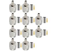 Vecys 10Pcs TNC Male RF Connectors 50 Ohm TNC Plug Crimp Coaxial Connector for RG58 RG142 RG400 LMR200 RF Coaxial Cable