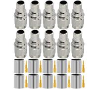 Vecys 10Pcs TNC Male RF Connectors 50 Ohm TNC Plug Crimp Coaxial Connector for RG8 LMR400 RF Coaxial Cable