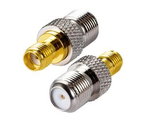 Vecys 2 Pack SMA Female to F Type Female Coaxial Cable Connector Straight Adapter for Antennas, DAB, Broadcast, Radio, Wi-Fi, Telecom, CCTV, Microwave, Digital Communication