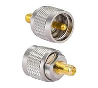 Vecys 2 PCS Two Way Radio UHF Adapter RP SMA Female to UHF Male Straight Adapter PL259 Connector for Ham Radio