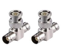 Vecys 2PCS BNC Adapters BNC Male to Dual Female Connector 3 Way T-Socket Splitter Adapter for CB Antenna 4G Walkie Talkie CCTV Handfunk Ham Radio HD Video HDTV