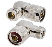Vecys 2PCS N Connector Adapter N Type Male to N Type Female Right Angle Coax Cable Adapter 50 Ohm for CB Radio WiFi Antenna