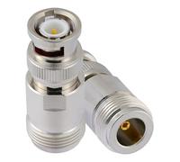 Vecys 2PCS N Female to BNC Male RF Coaxial Adapter 50 Ohm N to BNC High Frequency Full Copper Adapter for Antenna Radio Coaxial Cable