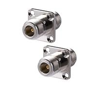 Vecys 2PCS N Female to N Female 4 Hole Flange Panel Mount Adapter N Type Coax Adapter