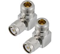 Vecys 2PCS N Female to TNC Male Right Angle Coax Adapter 50 Ohm N Type Female to TNC Male 90° High Frequency RF Coaxial Adapter for Antenna Wireless Devices