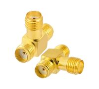Vecys 2PCS SMA Adapter Splitter 3-Way T Shape SMA Female to Dual Female Splitter Antenna Adapter Converter 50 Ohm