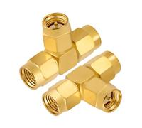 Vecys 2PCS SMA Adapter Splitter 3-Way T Shape SMA Male to Dual Male Splitter Antenna Adapter Converter 50 Ohm