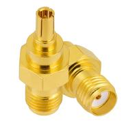Vecys 2PCS SMA Female to CRC9 Male Antenna Adapter 50 Ohm SMA to CRC9 RF Coaxial Adapter High Frequency Full Copper Adapter for WiFi Antenna Adapter Network Card Wirelesss Devices
