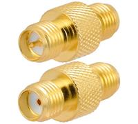 Vecys 2PCS SMA Female to RP-SMA Female RF Coaxial Adapter 50 Ohm Adapter Converter for Antenna Router Coax Cable