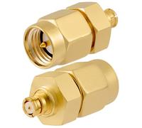 Vecys 2PCS SMA Male to SMP Female Antenna Adapter 50 Ohm Low Loss SMA to SMP High Frequency RF Coaxial Adapter for Antenna Coaxial Cable Network Device Equipment Signal Testing