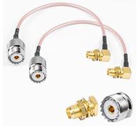 Vecys 2PCS SO239 to SMA Pigtail SMA Female Right Angle to UHF Female SO-239 RF Coaxial Coax Cable RG316 6"/15CM for Walkie Talkie CB Radio Handheld Radio Antenna