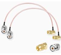 Vecys 2PCS SO239 to SMA Pigtail SMA Male Right Angle to UHF Female SO-239 RF Coaxial Coax Cable RG316 12"/30CM for Walkie Talkie CB Radio Handheld Radio Antenna