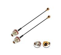 Vecys 2PCS U.F.L1 to N Type Female Low Loss Coaxial Cable 4" /10CM U.F.L1 1.13mm Mini-Coaxial Pigtail Cable for Wireless Routers Mini PCIE Network Cards PCI Wi-Fi WAN Repeater