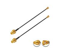 Vecys 2PCS U.F.L1 to RP-SMA Female Low Loss Coaxial Cable 4" /10CM U.F.L1 1.37mm Coaxial Pigtail Cable for Wireless Routers Mini PCIE Network Cards PCI Wi-Fi WAN Repeater