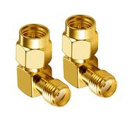 Vecys 4G Adapter SMA Male to Female Right Angle 90° SMA Converter for RF Coaxial Cable PCI Card 2G 3G Antenna Router WiFi Network WLAN Wireless 2 Pieces