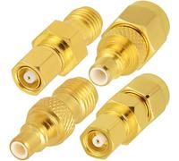 Vecys 4PCS SMA to SMC 4 Types Adapter Kit 50 Ohm SMA to SMC RF Coaxial Adapter for Antenna Radio Coax Cable