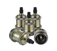 Vecys 5 PCS E27 Vintage Bronze Lamp Socket Adapter Edison Retro Lamp Holder Adapter for Vintage Light Bulbs Pendant Lamp（Bronze）