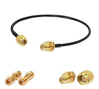 Vecys Cable SMA Male to Female Bulkhead RG174 12" /30CM RF Coaxial Cable + 2pcs SMA Adapters Kits for Router Antenna Signal Enhancer Wireless Adapter