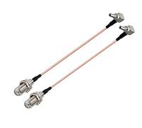 Vecys F Female to CRC9 Male Right Angle 90 Degree RF Coaxial Cable RG316 15cm/6in (2pcs) for 2G 3G 4G Antenna Router TV HDTV DVB-T DVB-T2