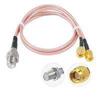 Vecys F Female to Dual SMA Male Connector RF Coaxial Cable F Type Pigtail Cable 50 Ohm Low Loss F to Dual SMA Connector Y Type RG316 11.8IN/30CM