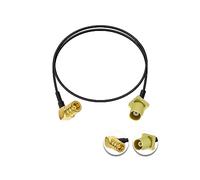 Vecys Fakra Curry Male Code K to SMB Female Right Angle Adapter Cable RG174 20in/50cm Compatible with Car Vehicle Radio Stereo Receiver Tuner