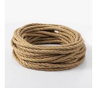 Vecys LED Lighting 10M Electrical Wire Rope, 3 Core Hemp Rope Weaving Electrical Wire,Linen Cable Coated Copper Retro Braided Industrial Rope Core Copper 0.75mm² DIY Pendant Lamp