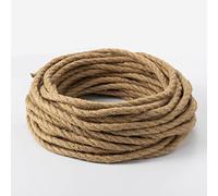 Vecys LED Lighting 20M Electrical Wire Rope, 2 Core Hemp Rope Weaving Electrical Wire,Linen Cable Coated Copper Retro Braided Industrial Rope Core Copper 0.75mm² DIY Pendant Lamp