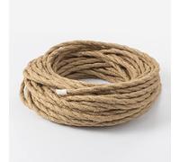 Vecys LED Lighting 20M Electrical Wire Rope, 3 Core Hemp Rope Weaving Electrical Wire,Linen Cable Coated Copper Retro Braided Industrial Rope Core Copper 0.75mm² DIY Pendant Lamp