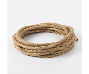 Vecys LED Lighting 5m Electrical Wire, 2 Core Hemp Rope Weaving, Linen Cable Coated Copper Retro Braided Industrial Rope Core 0.75mm² DIY Pendant Lamp