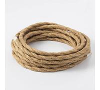 Vecys LED Lighting 5M Electrical Wire Rope, 3 Core Hemp Rope Weaving Electrical Wire,Linen Cable Coated Copper Retro Braided Industrial Rope Core Copper 0.75mm² DIY Pendant Lamp