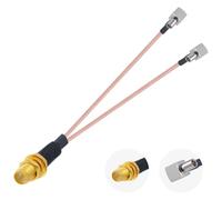 Vecys RP SMA Female to Dual TS9 Male Right Angle Connector RF Coax Cable TS9 Connector Jumper Cable 50 Ohm Low Loss RP SMA to Dual TS9 Y Type RG316 11.8IN/30CM Pigtail Cable