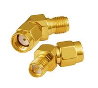 Vecys RP-SMA Male to Female Adapter Angle Right 120° RF Adapter for Coax Cable PCI Card Wifi Antenne Router Wireless WLAN Network 3G 4G (2 pcs)