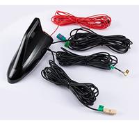 Vecys Shark Fin Antenna DAB DAB + Car Digital Radio GPS Navigation System FM/AM Car Stereo Radio Combined Amplified Antenna for Car Roof SMB Fakra Z Fakra B Adapter RG174 Cable 5M