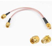 Vecys SMA Splitter Cable RP-SMA Female to Dual Male Connector Coaxial Cable 3 Way Splitter V-Type RG316 6"/15CM for 2G 3G 4G LTE Antenna Router Gateway Modem MiFi Mobile Hotspot